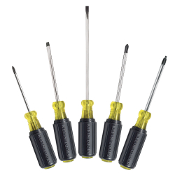 85445 Screwdriver Set, Slotted, Phillips and Square, 5-Piece Image 
